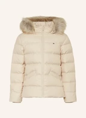 Tommy Hilfiger Kurtka Puchowa Z Odpinanym Sztucznym Futrem beige