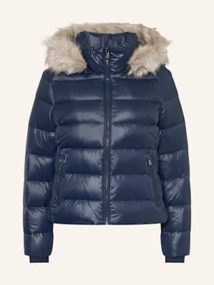 Tommy Hilfiger Kurtka Puchowa Z Odpinanym Sztucznym Futrem blau