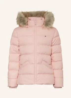 Tommy Hilfiger Kurtka Puchowa Z Odpinanym Sztucznym Futrem rosa