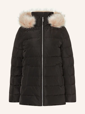 Tommy Hilfiger Kurtka Puchowa Z Odpinanym Sztucznym Futrem schwarz