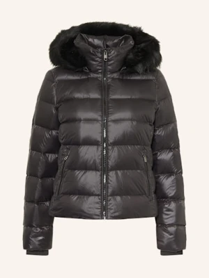 Tommy Hilfiger Kurtka Puchowa Z Odpinanym Sztucznym Futrem schwarz