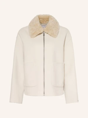 Tommy Hilfiger Kurtka Pudełkowa Z Odpinanym Kołnierzem Ze Sztucznego Futra beige