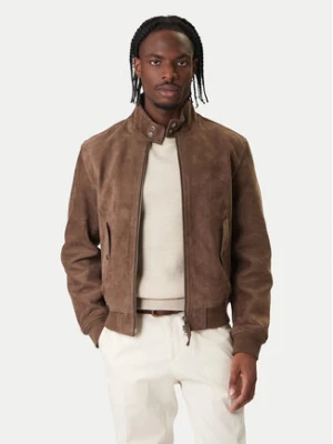 Tommy Hilfiger Kurtka skórzana Harrington MW0MW42976 Brązowy Regular Fit