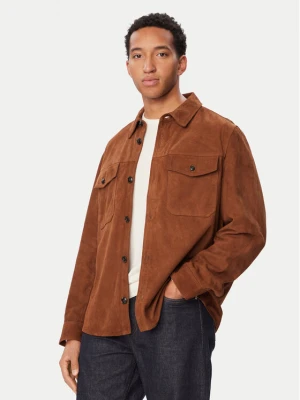 Tommy Hilfiger Kurtka skórzana MW0MW44839 Brązowy Oversize