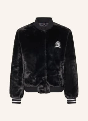 Tommy Hilfiger Kurtka Studencka Z Sztucznego Futra schwarz