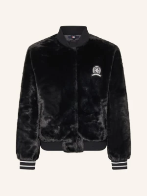 Tommy Hilfiger Kurtka Studencka Z Sztucznego Futra schwarz