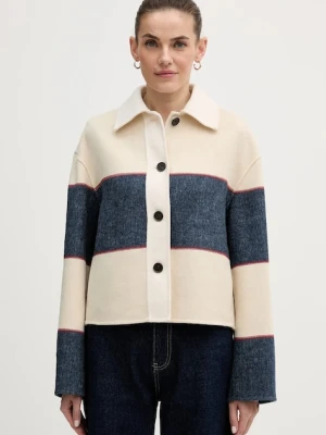 Tommy Hilfiger kurtka z dodatkiem wełny beżowy