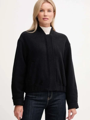 Tommy Hilfiger kurtka z dodatkiem wełny kolor czarny przejściowa WW0WW45724