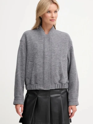 Tommy Hilfiger kurtka z dodatkiem wełny kolor szary przejściowa WW0WW45724