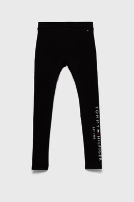 Tommy Hilfiger legginsy dziecięce kolor czarny z nadrukiem KG0KG06586