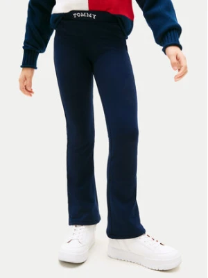 Tommy Hilfiger Legginsy Foil KG0KG08980 Granatowy Slim Fit