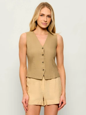 Tommy Hilfiger Lniana kamizelka | Slim Fit