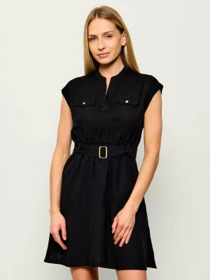 Tommy Hilfiger Lniana sukienka czarny