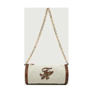 Tommy Hilfiger Lniana torebka na ramię TH ELEV SUMM CHAIN