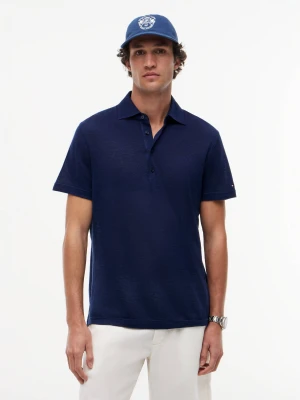 Tommy Hilfiger Lniane polo | Regular Fit granatowy