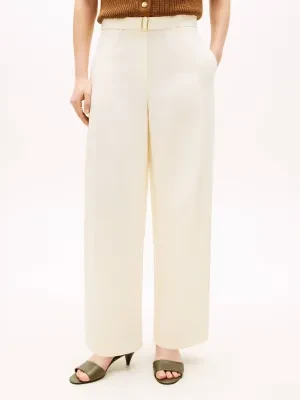 Tommy Hilfiger Lniane spodnie | carrot fit