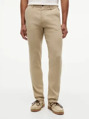 Tommy Hilfiger Lniane spodnie chino DENTON | Slim Fit