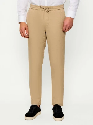 Tommy Hilfiger Lniane spodnie chino HARLEM | Regular Fit beżowy