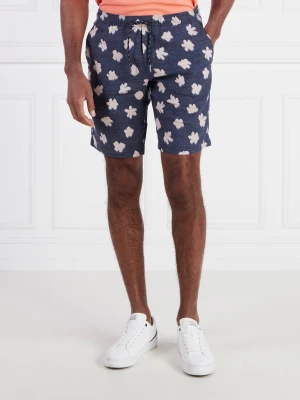 Zdjęcie produktu Tommy Hilfiger Lniane szorty HARLEM PO TECH LINEN PRINTED | Regular Fit granatowy