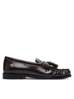 Tommy Hilfiger Loafersy Tassel Abrasivato FW0FW09460 Brązowy ciemny
