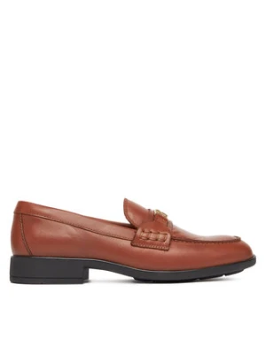 Tommy Hilfiger Loafersy Th Logo Leather Loafer FW0FW08705 Brązowy