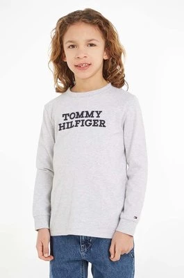 Tommy Hilfiger longsleeve bawełniany dziecięcy kolor szary melanżowy