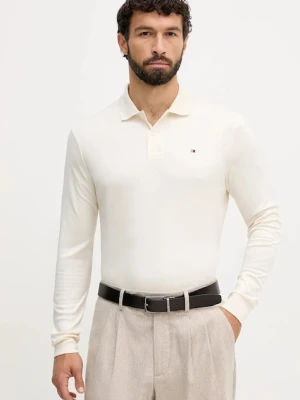 Tommy Hilfiger longsleeve bawełniany kolor beżowy gładki MW0MW37317