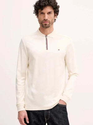 Tommy Hilfiger longsleeve bawełniany kolor beżowy gładki MW0MW42808