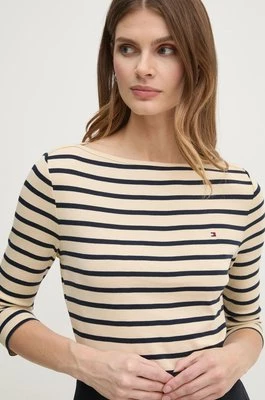 Tommy Hilfiger longsleeve bawełniany kolor beżowy WW0WW40589