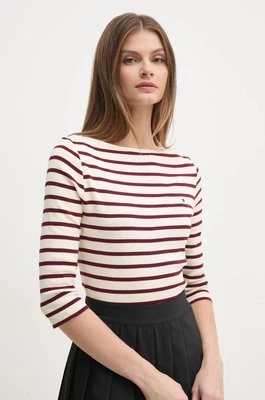 Tommy Hilfiger longsleeve bawełniany kolor beżowy WW0WW40589