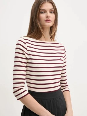 Tommy Hilfiger longsleeve bawełniany kolor beżowy WW0WW40589