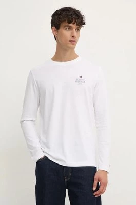 Tommy Hilfiger longsleeve bawełniany kolor biały z nadrukiem MW0MW36501