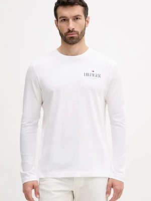 Tommy Hilfiger longsleeve bawełniany kolor biały z nadrukiem MW0MW41293