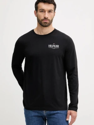 Tommy Hilfiger longsleeve bawełniany kolor czarny z nadrukiem MW0MW41293