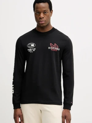 Tommy Hilfiger longsleeve bawełniany kolor czarny z nadrukiem MW0MW41467
