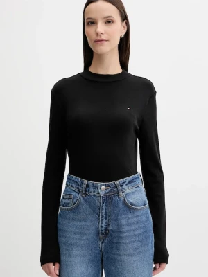 Tommy Hilfiger longsleeve bawełniany kolor czarny z półgolfem WW0WW47307