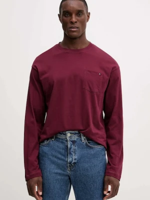 Tommy Hilfiger longsleeve bawełniany kolor czerwony gładki UM0UM03644