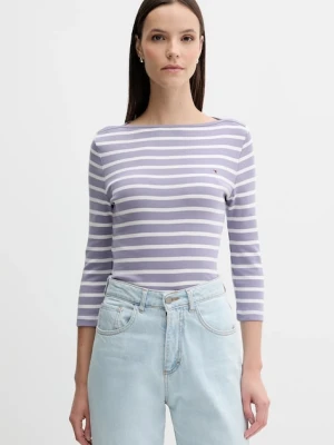 Tommy Hilfiger longsleeve bawełniany kolor fioletowy WW0WW40589