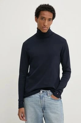 Tommy Hilfiger longsleeve bawełniany kolor granatowy gładki MW0MW36451