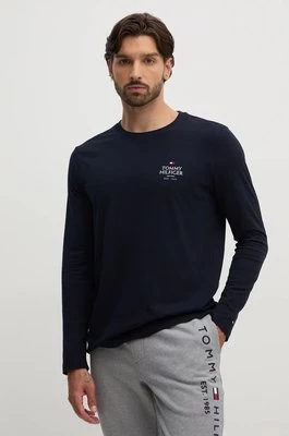 Tommy Hilfiger longsleeve bawełniany kolor granatowy z nadrukiem MW0MW36501