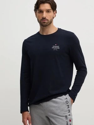 Tommy Hilfiger longsleeve bawełniany kolor granatowy z nadrukiem MW0MW36501