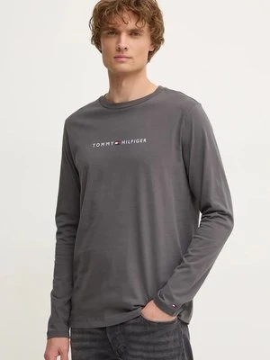 Tommy Hilfiger longsleeve bawełniany kolor szary z nadrukiem UM0UM03345