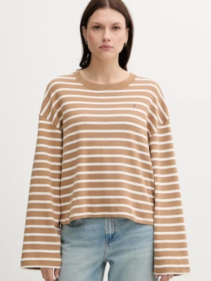 Tommy Hilfiger longsleeve bawełniany kolor zielony WW0WW45519