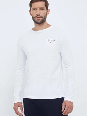 Tommy Hilfiger longsleeve bawełniany lounge kolor biały gładki UM0UM02984