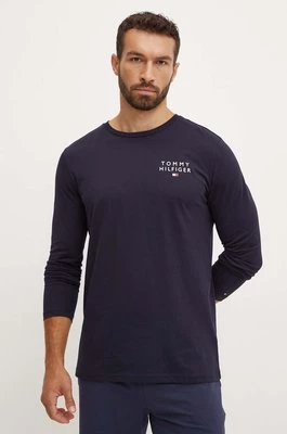 Tommy Hilfiger longsleeve bawełniany lounge kolor granatowy gładki UM0UM02984