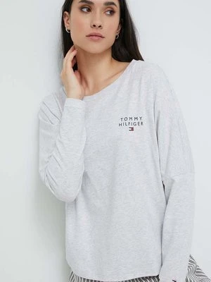 Zdjęcie produktu Tommy Hilfiger longsleeve bawełniany lounge kolor szary UW0UW04153