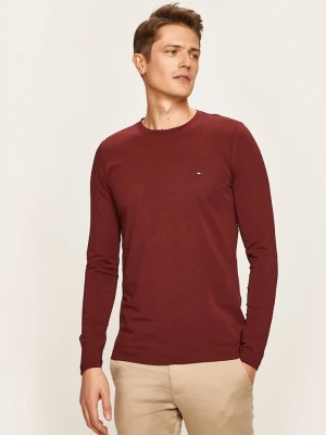 Tommy Hilfiger longsleeve męski z bawełną bordowy