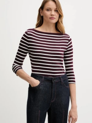 Tommy Hilfiger longsleeve damski bawełniany bordowy