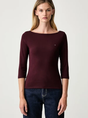 Tommy Hilfiger longsleeve damski bawełniany bordowy