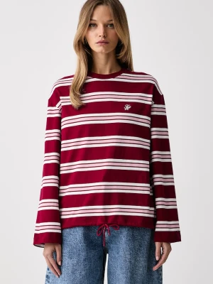 Tommy Hilfiger longsleeve damski bawełniany bordowy